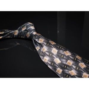 Robert Talbott Best of Class Charcoal Purple Foulard 100% Silk Designer Tie XL